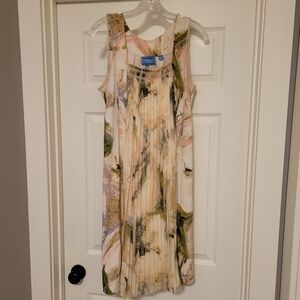 Simply Vera Vera Wang Pleated Watercolor Floral Midi Dress